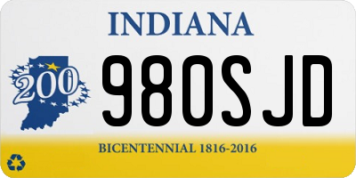 IN license plate 980SJD