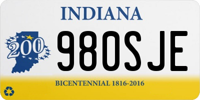 IN license plate 980SJE