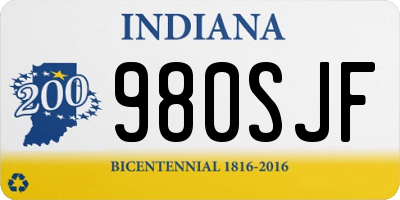 IN license plate 980SJF