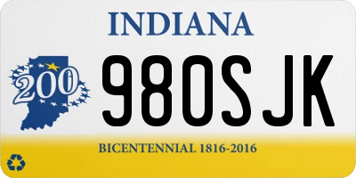 IN license plate 980SJK