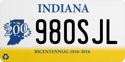 IN license plate 980SJL