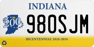 IN license plate 980SJM