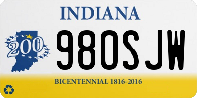IN license plate 980SJW