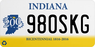 IN license plate 980SKG