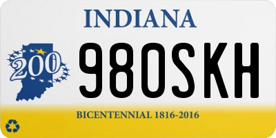IN license plate 980SKH