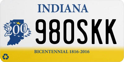 IN license plate 980SKK