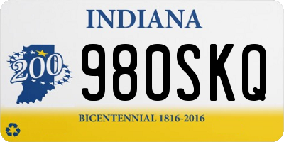 IN license plate 980SKQ