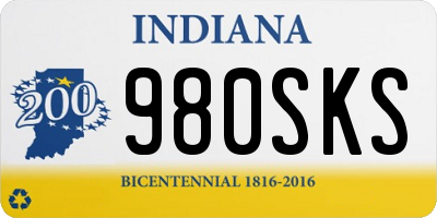 IN license plate 980SKS