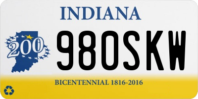 IN license plate 980SKW