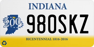 IN license plate 980SKZ