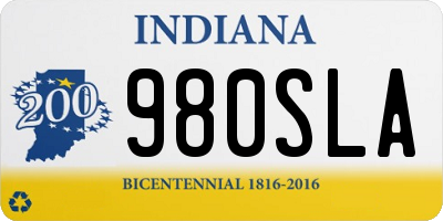 IN license plate 980SLA
