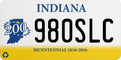 IN license plate 980SLC