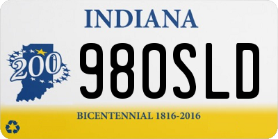 IN license plate 980SLD