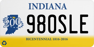 IN license plate 980SLE