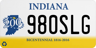 IN license plate 980SLG