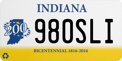 IN license plate 980SLI