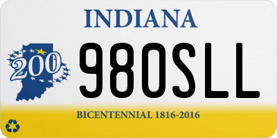 IN license plate 980SLL