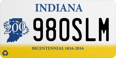 IN license plate 980SLM