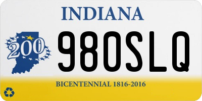 IN license plate 980SLQ