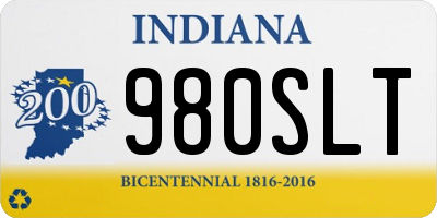 IN license plate 980SLT
