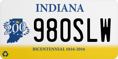 IN license plate 980SLW