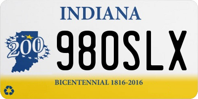 IN license plate 980SLX