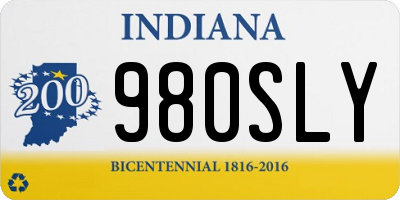 IN license plate 980SLY