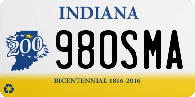 IN license plate 980SMA
