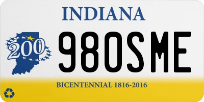 IN license plate 980SME