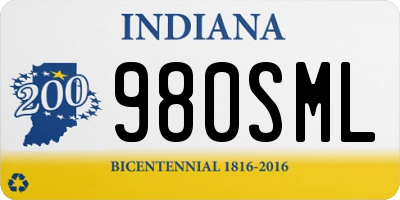 IN license plate 980SML