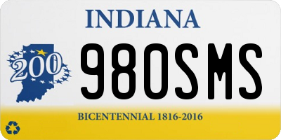 IN license plate 980SMS