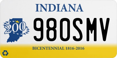 IN license plate 980SMV