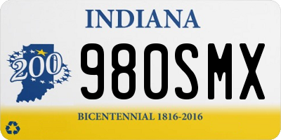 IN license plate 980SMX