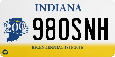 IN license plate 980SNH