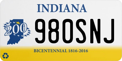 IN license plate 980SNJ