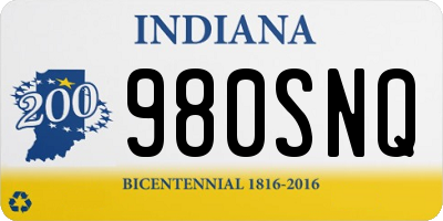 IN license plate 980SNQ
