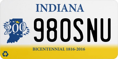 IN license plate 980SNU