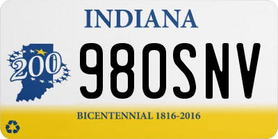 IN license plate 980SNV