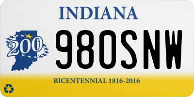 IN license plate 980SNW
