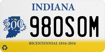 IN license plate 980SOM