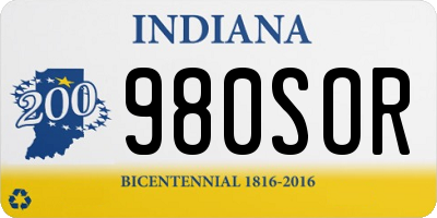 IN license plate 980SOR