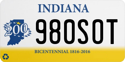 IN license plate 980SOT