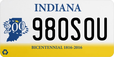 IN license plate 980SOU