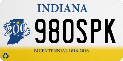 IN license plate 980SPK