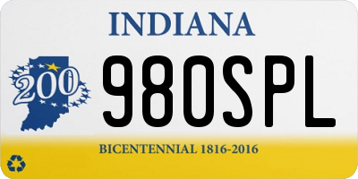 IN license plate 980SPL