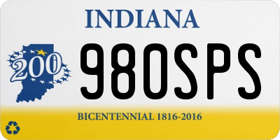 IN license plate 980SPS