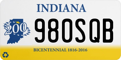 IN license plate 980SQB