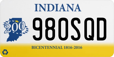 IN license plate 980SQD