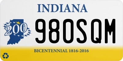 IN license plate 980SQM