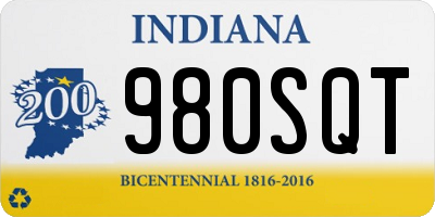 IN license plate 980SQT